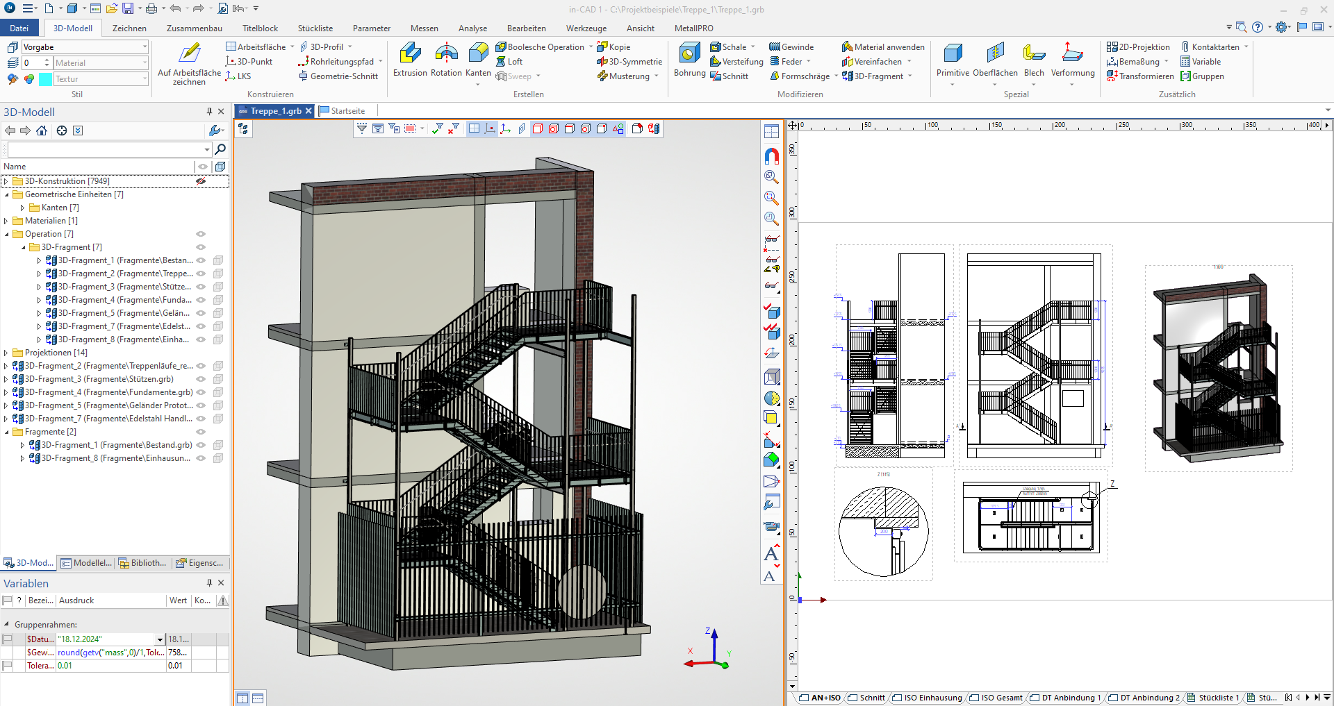 screenshot of in-CAD 3D